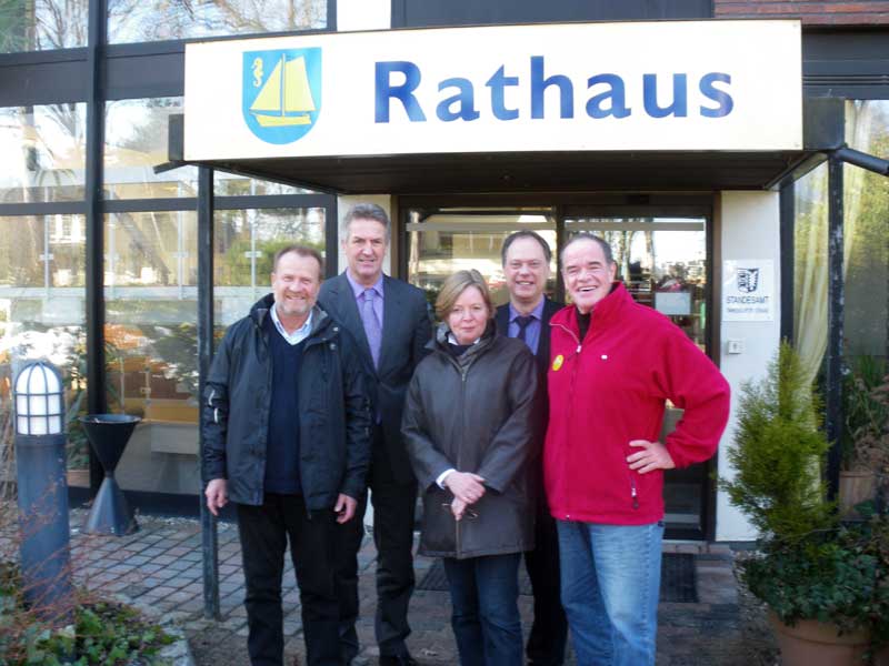 Lutz Oschmann (von links), Volker Popp, Marlies Fritzen, Dr. Andreas Tietze und Dr. Felix Benary diskutierten über die feste Fehmarnbelt-Querung 